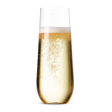 Munfix Stemless Plastic Champagne Flutes for Celebrations
