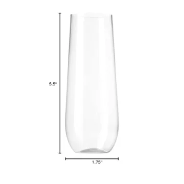 Munfix Stemless Plastic Champagne Flutes for Celebrations