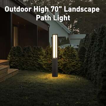 MVBT High 71 Inches Landscape Path Light, Outdoor Modern Luxury LED IP54 Waterproof Landscape Bollar...