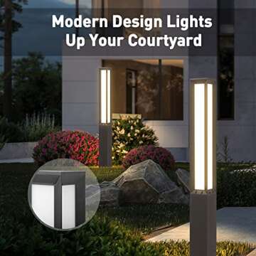 MVBT High 71 Inches Landscape Path Light, Outdoor Modern Luxury LED IP54 Waterproof Landscape Bollard Lighting for Lawn Patio Courtyard Driveway Pathway Decoration with High Voltage Wired
