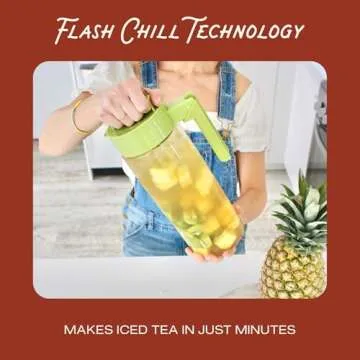 Takeya Premium Quality Iced Tea Maker with Patented Flash Chill Technology Made in the USA, BPA Free, 2 Qt, Black