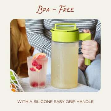 Takeya Premium Quality Iced Tea Maker with Patented Flash Chill Technology Made in the USA, BPA Free, 2 Qt, Black