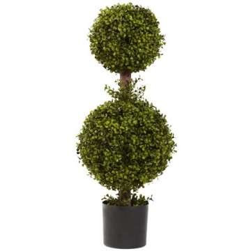 Stunning Nearly Natural 35IN Artificial Double Boxwood Topiary