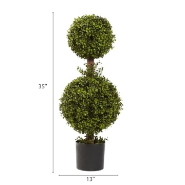 Stunning Nearly Natural 35IN Artificial Double Boxwood Topiary