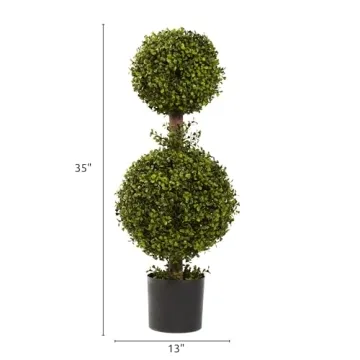 Stunning Nearly Natural 35IN Artificial Double Boxwood Topiary