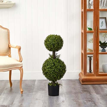 Stunning Nearly Natural 35IN Artificial Double Boxwood Topiary