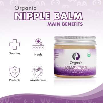Mommyz Love Nipple Cream for Breastfeeding - Nipple Butter to Soothe Sore Dry & Cracked Nipples After a Single Use - Pediatrician Tested & USDA Certified Organic - Soothing & Moisturizing Nipple Cream