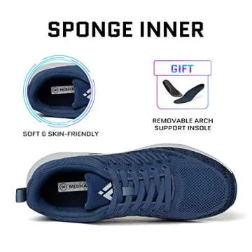 Mishansha Women's Slip On Walking Tennis Shoes Lightweight Arch Support Gym Sports Shoes Jogging Athletic Running Sneakers Anti-Slip Casual Shoes 6 Blue