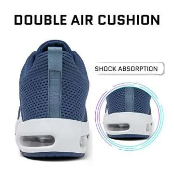 Mishansha Women's Slip On Walking Tennis Shoes Lightweight Arch Support Gym Sports Shoes Jogging Athletic Running Sneakers Anti-Slip Casual Shoes 6 Blue