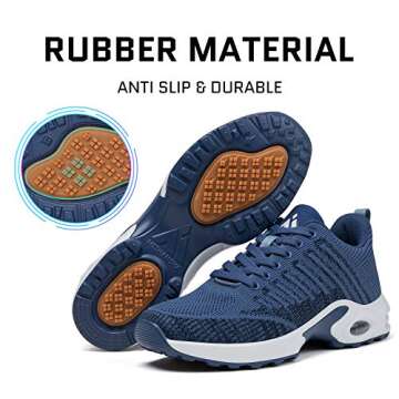 Mishansha Women's Slip On Walking Tennis Shoes Lightweight Arch Support Gym Sports Shoes Jogging Athletic Running Sneakers Anti-Slip Casual Shoes 6 Blue