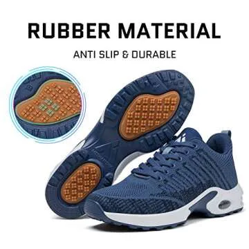 Mishansha Women's Slip On Walking Tennis Shoes Lightweight Arch Support Gym Sports Shoes Jogging Athletic Running Sneakers Anti-Slip Casual Shoes 6 Blue