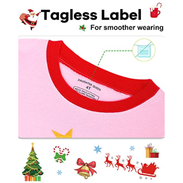 DAUGHTER QUEEN Girls Christmas Pajamas - 100% Cotton Pj Sets