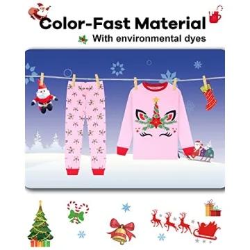 DAUGHTER QUEEN Girls Christmas Pajamas - 100% Cotton Pj Sets