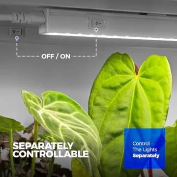 Barrina Grow Lights for Indoor Plants, 5000K White Full Spectrum LED Growing Lamp, 1FT T5 Plant Light Strip for Seed Starting, Vegetables, Plug and Play, 4-Pack