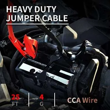 Jumper Cables 4 Gauge 25 Feet, AUTOMATTERS Heavy Duty Booster Cables with Carry Bag, Jump Start Dead or Weak Batteries for Car