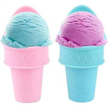 Generic Ice Cream Cone Scoop - 2Pcs Ice Cream Cone Holder, Reusable Mini Ice Cream Cones, Ice Cream ...
