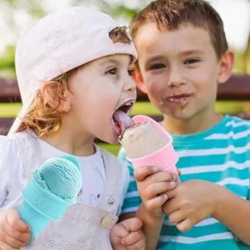 Generic Ice Cream Cone Scoop - 2Pcs Ice Cream Cone Holder, Reusable Mini Ice Cream Cones, Ice Cream Cup Spoon For Party Gifts, small