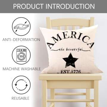Patriotic Decorative Pillow Cover for Memorable Celebrations