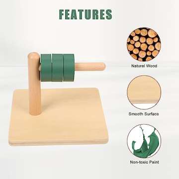 MEYOR Montessori Level Ring Montessori Teaching aid Educational Toys 1+Year Discs on Horizontal Dowel