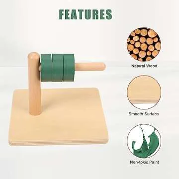 MEYOR Montessori Level Ring Montessori Teaching aid Educational Toys 1+Year Discs on Horizontal Dowel