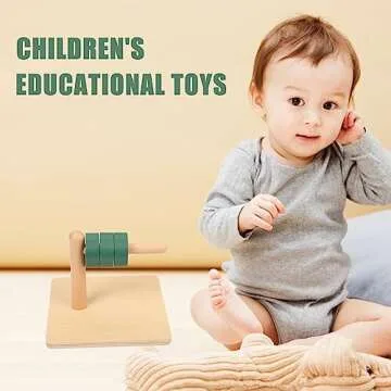 MEYOR Montessori Level Ring Montessori Teaching aid Educational Toys 1+Year Discs on Horizontal Dowel