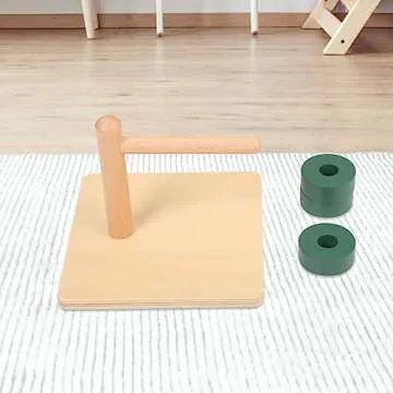 MEYOR Montessori Level Ring Montessori Teaching aid Educational Toys 1+Year Discs on Horizontal Dowel