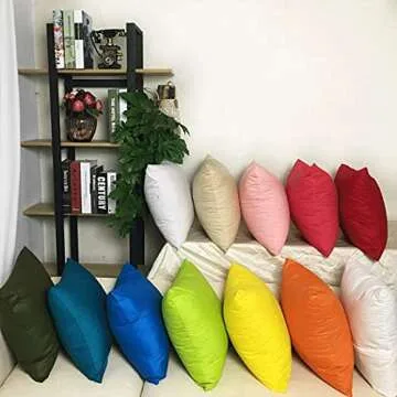 Thmyo 4-Pack 100% Cotton Comfortable Solid Decorative Throw Pillow Cases Fall Square Cushion Cover Pillowcases Sublimation Blank Halloween Thanksgiving DIY Throw Pillowcases(18x18inch/45x45cm,Orange)