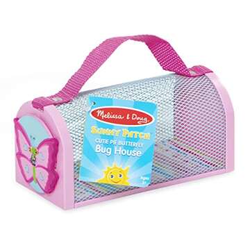 Melissa & Doug Sunny Patch Cutie Pie Butterfly Bug House Toy for 3+ years With Carrying Handle and Easy-Access Door