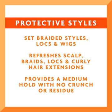 Cantu Protective Styles by Angela Set & Refresh Foam with Apple Cider Vinegar & Aloe, 8 Ounce
