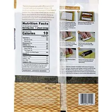 Yamamotoyama Ariake Premium Japanese Nori Roasted Seaweed, Top Quality, 0.88 Ounce