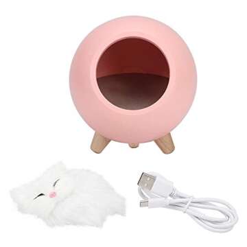 Yosoo Cat Pet House, Cute Cat Night Light Little Pet House USB Charging LED Night Lamp Bedroom Lighting Lamp()