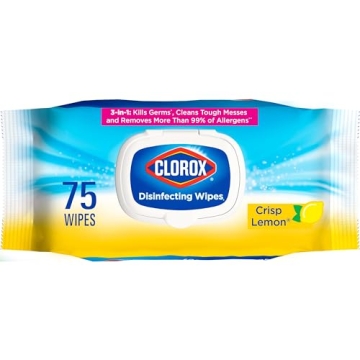 Clorox Disinfecting Wipes - Crisp Lemon Scent, 75 Count - Bleach Free Cleaning Solution