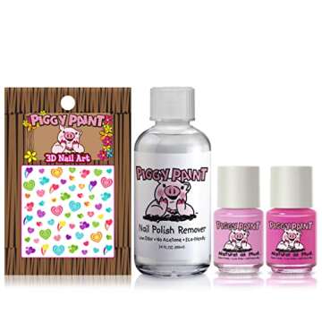 Piggy Paint | Non-Toxic Kids Nail Polish Set - Perfectly Pink Gift Set with Remover