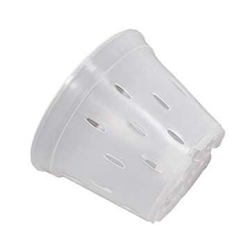 TRUEDAYS Clear Orchid Pots with Holes Plastic Flower Planter 5.5 inch 4 Pack