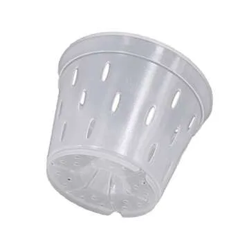TRUEDAYS Clear Orchid Pots with Holes Plastic Flower Planter 5.5 inch 4 Pack