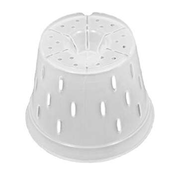 TRUEDAYS Clear Orchid Pots with Holes Plastic Flower Planter 5.5 inch 4 Pack