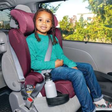 Diono Monterey 2XT Latch 2 in 1 High Back Booster Car Seat with Expandable Height & Width, Side Impact Protection, 8 Years 1 Booster, Plum
