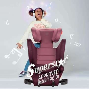 Diono Monterey 2XT Latch 2 in 1 High Back Booster Car Seat with Expandable Height & Width, Side Impact Protection, 8 Years 1 Booster, Plum