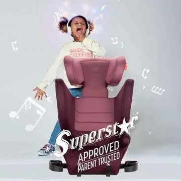 Diono Monterey 2XT Latch 2 in 1 High Back Booster Car Seat with Expandable Height & Width, Side Impact Protection, 8 Years 1 Booster, Plum