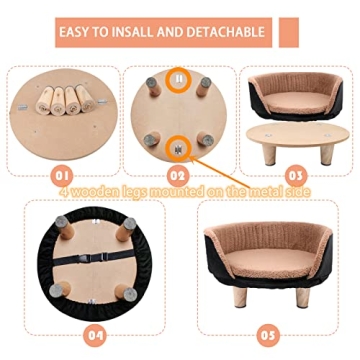 Modern Elevated Cat Bed for Indoor Pets - Easy to Clean