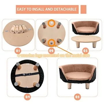 Modern Elevated Cat Bed for Indoor Pets - Easy to Clean