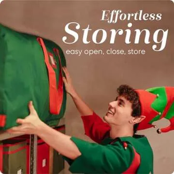 Handy Laundry Rolling Tree Storage Bag - For 9-Foot Artificial Christmas Holiday Tree. Zippered Bag, Carry Handles and Wheels for Easy Transport. Protects Against Dust, Insects, and Moisture. (GREEN)