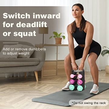 LIONSCOOL Neoprene Coated Dumbbell Set With Rack for Home Gym