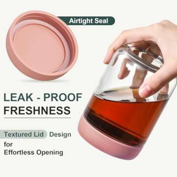 NETANY 3-pack 16oz Glass jars with Airtight Lids, Overnight Oats Containers with Lids, Wide mouth Mason Salad jars, Glass Food Storage Containers for Snacks Yogurt Spice Sugar