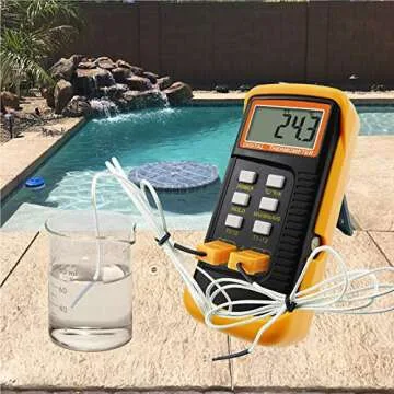 Thermocouple Thermometer Digital K Type Thermometer HVAC Thermometer Dual Temperature Meter with 4 Thermocouples, MAX/MIN/AVG Temperature Measurement, -50~1300°C (-58~2372°F)