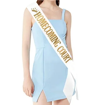 Elegant Homecoming Court Sashes - Pack of 2 - Gold Print