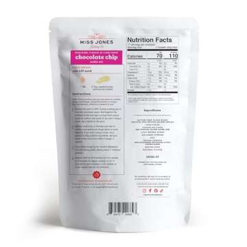 Miss Jones Baking Gluten-Free Chocolate Chip Cookie Mix - More Chocolate Chips, 50% Lower Sugar, Naturally Sweetened Desserts & Treats, 13 Ounce (Pack of 6)