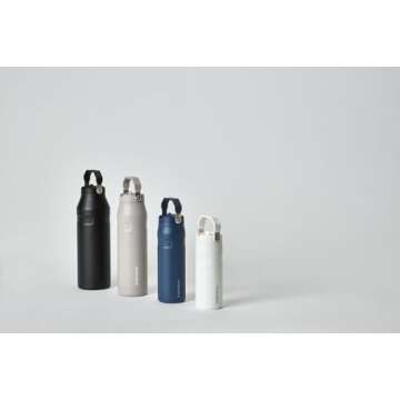 Stanley IceFlow Flip Straw 2.0 Water Bottle 24 oz | Built-In Straw for Travel and Sports | Lightweight and Leak Resistant | Insulated Stainless Steel | BPA-Free | Navy