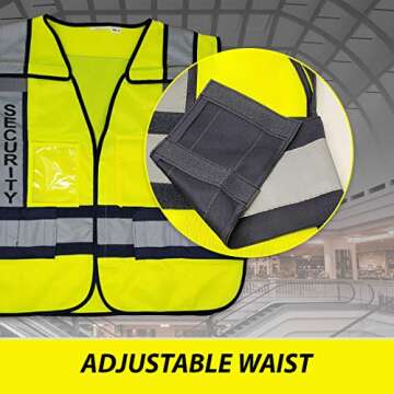VIEWBRITE Reflective (Class 2) Security Vest Lime Green - 5 Point Breakaway High Visibility Yellow Safety Vest