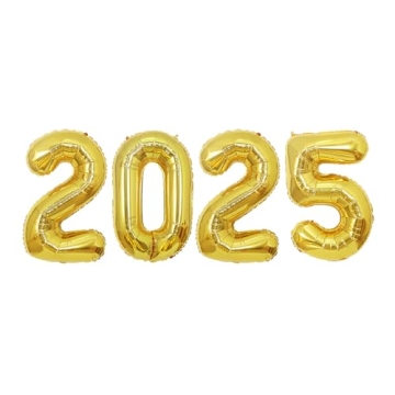 16 Inch 2025 Balloons, 2025 Foil Number Balloons for 2025 New Year Eve Festival Party Supplies Gradu...